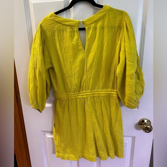 ANTHROPOLOGIE Maeve Celia Gauzy Romper. Size XS pale yellow - Picture 4 of 14